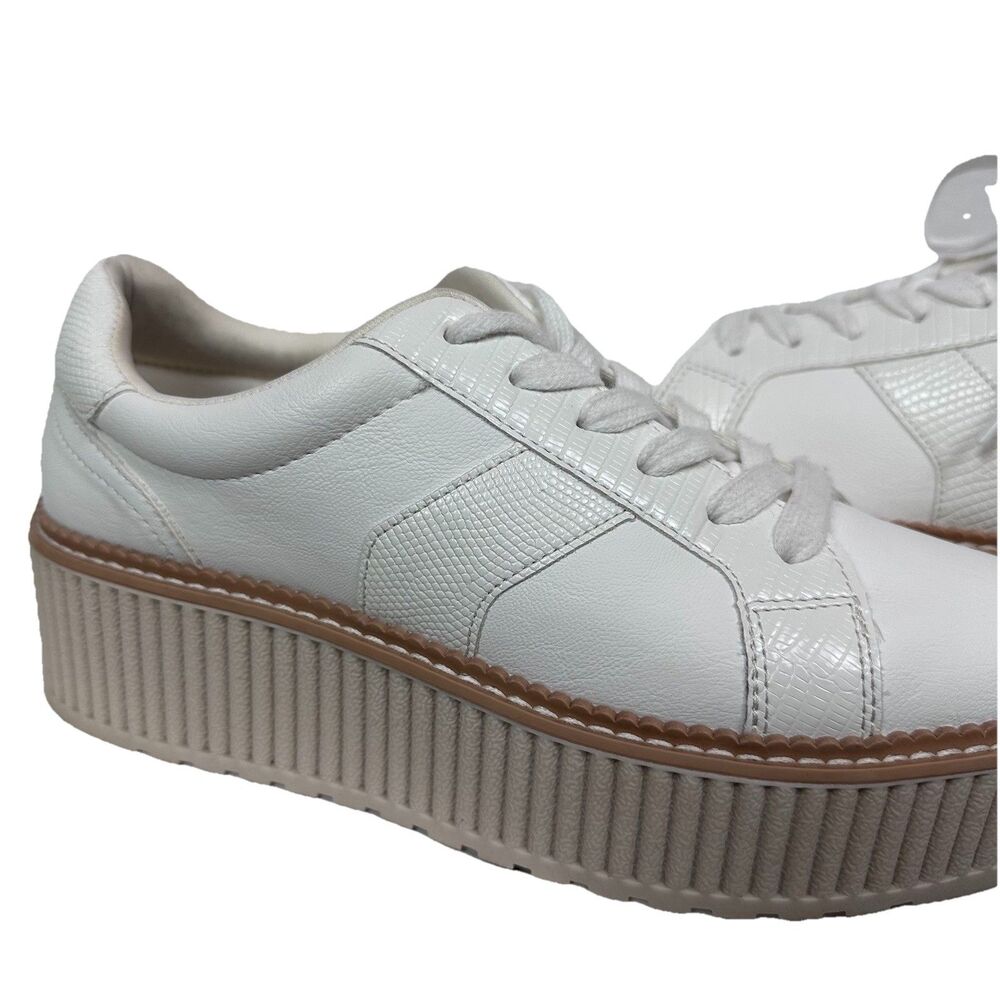 Dolce Vita Women's 8.5 Tiger Lace-Up Platform Sneakers White Leather - Picture 2 of 11